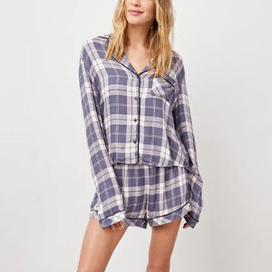 <span class=keywords><strong>Mujer</strong></span> de alta calidad, manga larga, ropa de dormir de algodón blanco, conjunto de pantalones cortos, <span class=keywords><strong>Terno</strong></span>, pijamas de dos piezas, ropa de noche de salón <span class=keywords><strong>para</strong></span> <span class=keywords><strong>mujer</strong></span>/ - Product Image 6