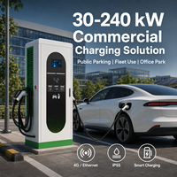 Station de recharge rapide CC commerciale 30-240 kW GB/T, simple ou double connecteur, câble de 5 m, IP55, pour parkings, flottes et parcs commerciaux