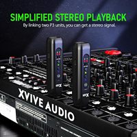 Xvive P3 Adaptateur sans fil XLR pour récepteur, commande manuelle, enceintes, mixeur audio, systèmes PA, systèmes DJ, rechargeable