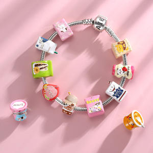 S925เงินหยดกาวลูกปัดนมชามันฝรั่งทอดชุดอาหารลูกปัดสร้อยข้อมือผู้หญิง Diy อุปกรณ์เสริมลูกปัดสี - Product Image 1