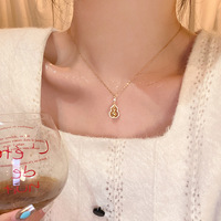 XL300 Mini collier pendentif gourde en or, collier en acier inoxydable chaîne amulette réglable pour femmes bijoux porte-bonheur