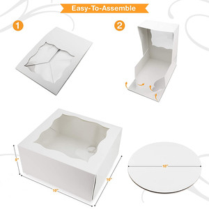 Hot sale white Cake paper pastry Boxes <strong>sweet</strong> <strong>box</strong> for cookie cake - Product Image 2