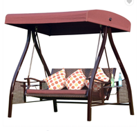 Canopée de jardin 3 places, balançoire, hamac de plage, Patio, avec bande LED solaire, haute qualité