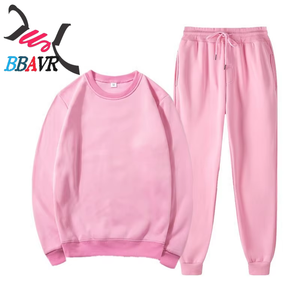 <b>Women</b> and Men's Sports-Casual Print Crewneck Sweatshirt <b>Trousers</b> Set - Product Image 1