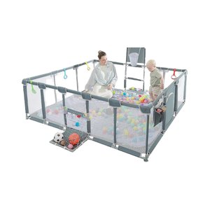 Parc de jeu pour bébé de 79 pouces, intérieur/extérieur, avec poche pour balles suspendues, panier de basket, but de football et tapis de jeu pour tout-petits - Product Image 4