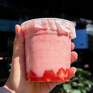 Fabrika Özel Logolu Tek Kullanımlık Plastik PET Bardak Kapakları 98mm 14oz Kapasiteli Tek Duvarlı Kahve Bubble Tea Meyve Suyu Soda Soğuk İçecekler - Product Image 6