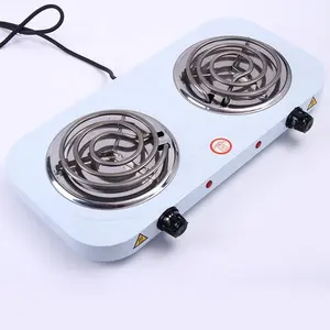 Mini Dubbele Elektrische Kookplaat Fornuis Huishoudelijke Kookoven Thermostaat Hete Melk Cooker Reizen Hete Plaat 2000W