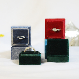 Caja de Anillos de Terciopelo para Boda, Diseño Cielo y Tierra de Weimei, Caja de Regalo para Joyería, Caja de Empaque para Ceremonia de Boda - Product Image 2