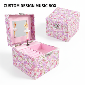Boîte à <span class=keywords><strong>musique</strong></span> carrée Yiyu en gros avec miroir, personnalisable, pour bijoux, écologique, cadeau pour filles - Product Image 1