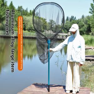 Gros extérieur en alliage d'aluminium à long manche grande pêche carpe poisson-chat filets d'atterrissage grand poisson épuisette - Product Image 4