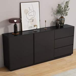 Aparador Minimalista Moderno de Madera Negra, Mueble de Almacenamiento para Sala de Estar, Mesa Consola - Product Image 1