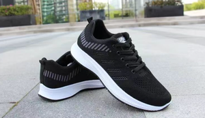 Zapatillas de deporte de malla transpirable para hombre, zapatos ligeros con cordones para caminar, calzado deportivo informal antideslizante - Product Image 3