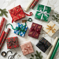 Papier d'emballage cadeau imprimé avec logo personnalisé, vente en gros |   Feuilles de papier d'emballage de luxe pour Noël, les fêtes et les anniversaires, OEM