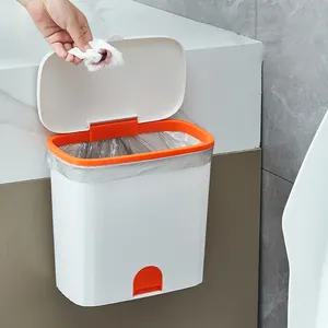 High Quality 7L PP Plastic Hanging Dustbin Wall-Mounted Kitchen Trash Can Office Bathroom Household Storage Quality Kitchen Bin