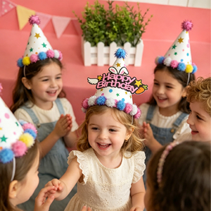 Lindos Sombreros de Fiesta de Cumpleaños de Princesa y Príncipe para Niños con Pompón, Accesorios para Cabina de Fotos, Decoraciones para Fiesta de Cumpleaños, Artículos para Fiesta - Product Image 2