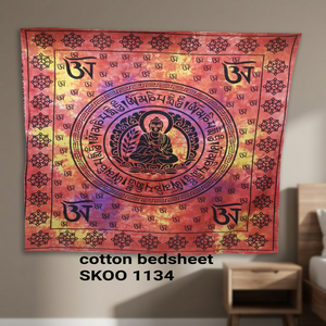 SK00 1134 100% Soft Cotton Traditional Home Decor Jacquard <b>Bed</b> Sheets Indian Boho Style <b>Double</b> Bedsheets Bedroom Hotel - Product Image 2