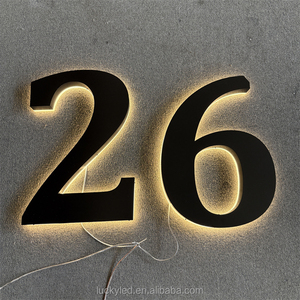 Không thấm nước 3D LED bên ngoài số nhà khách sạn hiện đại tấm cửa phòng địa chỉ dấu hiệu Backlit signage kim loại ngoài trời số mảng bám - Product Image 4