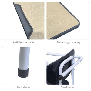 Öğrenci sırası dayanıklı FRP ve Metal çerçeve okul mobilyaları ile Modern yazma tableti sandalye Combo - Product Image 4