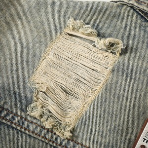 Chaqueta de vaquero de estilo retro para <span class=keywords><strong>hombre</strong></span> con cuello vuelto tejido de ganchillo característica calentada moda de calle personalizada para invierno - Product Image 4