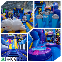Château gonflable commercial extérieur pour enfants, thème astronaute de dessin animé mignon, aire de jeux gonflable pour fêtes en plein air