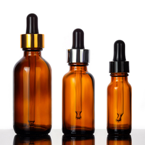 1oz 2oz 1ounce 2 ounce 4 oz 15ml 30 ml 60ml amber colors boston round glass bottle with metal/plastic dropper
