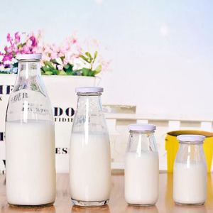 Prix usine fond <span class=keywords><strong>plat</strong></span> <span class=keywords><strong>hermétique</strong></span> pyramide chats en forme pour le milkshake en verre bouteille en verre rond - Product Image 4