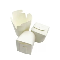 Seau à nouilles portable écologique compostable en papier kraft, boîte d'emballage à emporter biodégradable et recyclable en carton blanc