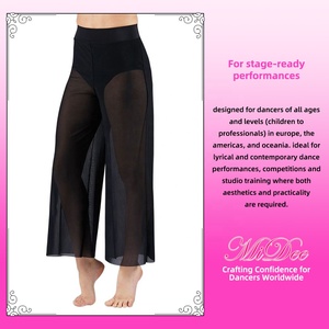 Pantalon <span class=keywords><strong>de</strong></span> <span class=keywords><strong>danse</strong></span> lyrique en maille pour femme MiDee, taille haute, jambe large avec culotte intégrée pour <span class=keywords><strong>la</strong></span> scène et l'entraînement - Product Image 6