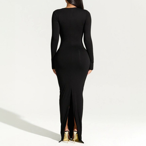 <span class=keywords><strong>Abito</strong></span> Lungo Asimmetrico <span class=keywords><strong>Monospalla</strong></span> con Manica Lunga e Aperture Wisrise, Abbigliamento all'Ingrosso alla Moda - Product Image 4
