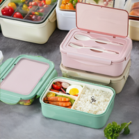Boîte à lunch durable à double compartiment pour étudiants et bureau, en plastique de qualité alimentaire, étanche, avec couvercle – Vente en gros usine