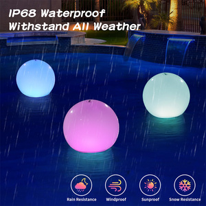 Pelota de Playa Grande flotante e inflable que brilla en la oscuridad con luces que cambian de color para fiestas, piscina, playa, natación - Product Image 4