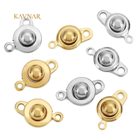 KAVNAR Fermoir à bille en acier inoxydable détachable, plaqué or, de 6 mm à 9 mm, connecteur pour bijoux, vente en gros