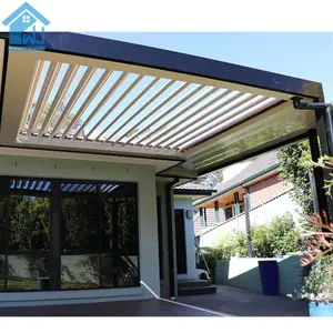 스마트 홈을 위한 매직 알루미늄 퍼골라 지붕 전동 바이오 기후 맞춤형 모던 루버 지붕