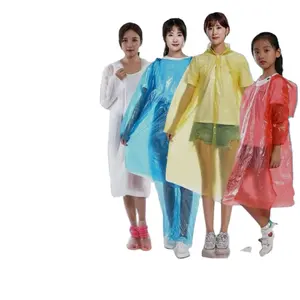Hot Style Transparent disposable raincoat for children and adults thickened and extended rafting travel PE poncho