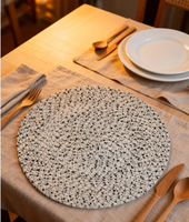 Napperon de table en PP tissé style nordique, motif or et argent, imperméable, résistant à l'huile, isolant thermique, dessous de verre moderne en plastique pour aliments