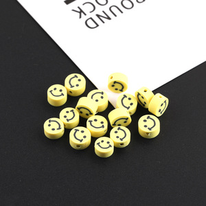 Cuentas de arcilla polimérica con cara sonriente, redondas de 6mm, accesorios para hacer joyas DIY, materiales para pulseras y collares - Product Image 3