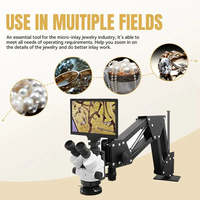 Microscope stéréoscopique trinoculaire numérique LCD, grossissement 7X-45X, éclairage LED, support à ressort