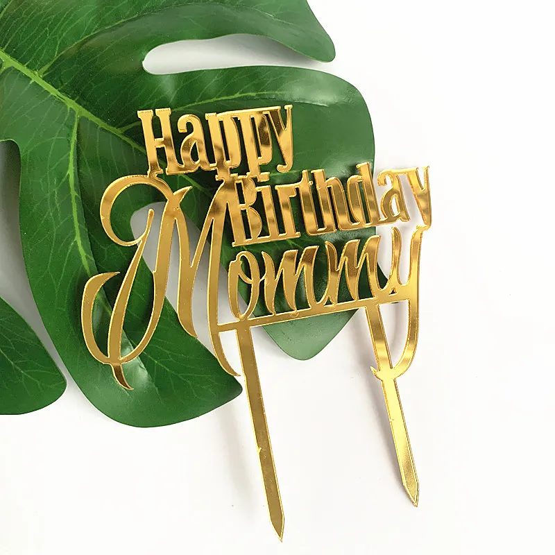 お誕生日おめでとう挿入カードケーキアクリルトッパー装飾クリスタルラインストーンゴールデンオニオンペーパーケーキトッパー