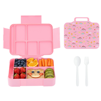 Boîte à lunch pour enfants en plastique, boîte bento à 5 compartiments