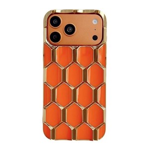 Funda de lujo para teléfono móvil iPhone 17 11 Pro Max, con diseño de rombos 3D electrochapados, cubierta de TPU con patrón de panal, venta al por mayor de fábrica - Product Image 6