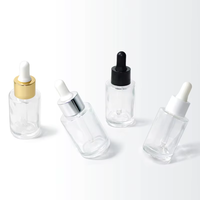 Flacon compte-gouttes en verre de luxe personnalisé, vide, à épaule plate, 1oz 20ml 30ml 50ml 100ml, pour huile à barbe et sérum capillaire, avec boîte d'emballage