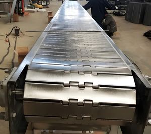 Cam şişe ayarlanabilir hız endüstriyel kullanım için yeni paslanmaz çelik modüler bant konveyör/çıta taşıyıcı - Product Image 5