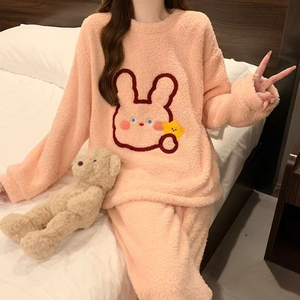 <span class=keywords><strong>Pigiama</strong></span> autunno e inverno da donna <span class=keywords><strong>in</strong></span> <span class=keywords><strong>pile</strong></span> di corallo caldo a maniche lunghe <span class=keywords><strong>pigiama</strong></span> da ragazza carina - Product Image 6