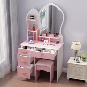 En gros, Coiffeuse simple blanche en mélamine avec miroir LED, <span class=keywords><strong>petite</strong></span>, pour femme <span class=keywords><strong>adulte</strong></span>, avec rangement pour salle de bain d'hôtel - Product Image 1
