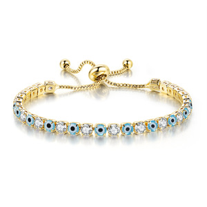 สร้อยข้อมือเทนนิสประดับเพชรซิคอน 4 มม. สีสันสดใส รุ่น Demon Eye สำหรับผู้หญิง จาก <span class=keywords><strong>LAMOON</strong></span> ชุบทอง 14K/แพลตตินัม/โรสโกลด์ ดีไซน์ทันสมัย - Product Image 5