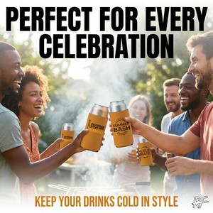 Manchon isotherme en néoprène pour canettes avec couvercle, support réutilisable pour canettes de bière, idéal pour les événements festifs et promotionnels - Product Image 6