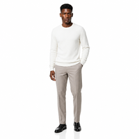 Pull tricoté à col rond pour homme, vente en gros directe usine, 7GG, uni, coupe ajustée, extensible, respirant, chaud, manches longues, décontracté, couche de base