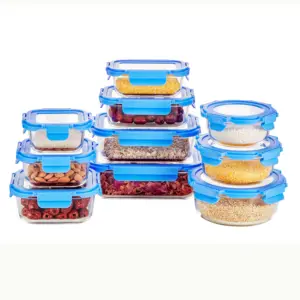 Vetro contenitore per alimenti set contenitori Per Alimenti di stoccaggio contenitore di Alimento di stoccaggio set con coperchio rimovibile