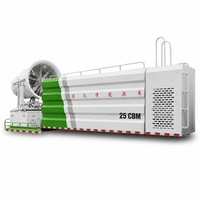 Camion anti-poussière de 25 m³ à double essieu avec canon à brouillard, portée de pulvérisation de 120 m pour la construction, les carrières et les mines