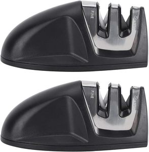 Aiguiseur de couteaux domestique à 2 étapes, noir, idéal comme cadeau - Product Image 1